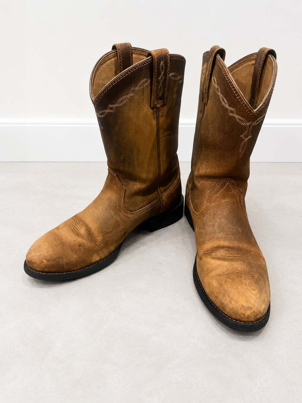 Ariat Heritage R Toe Western Cowboy Boots Brown Leather Men’s 9.5D All Day